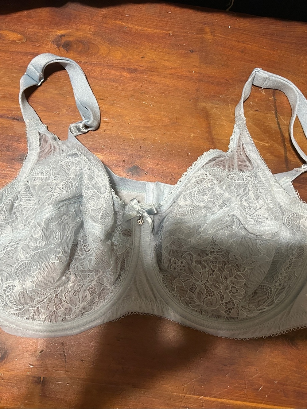 Wacoal Light Blue Lace Underwire Bra with Charm